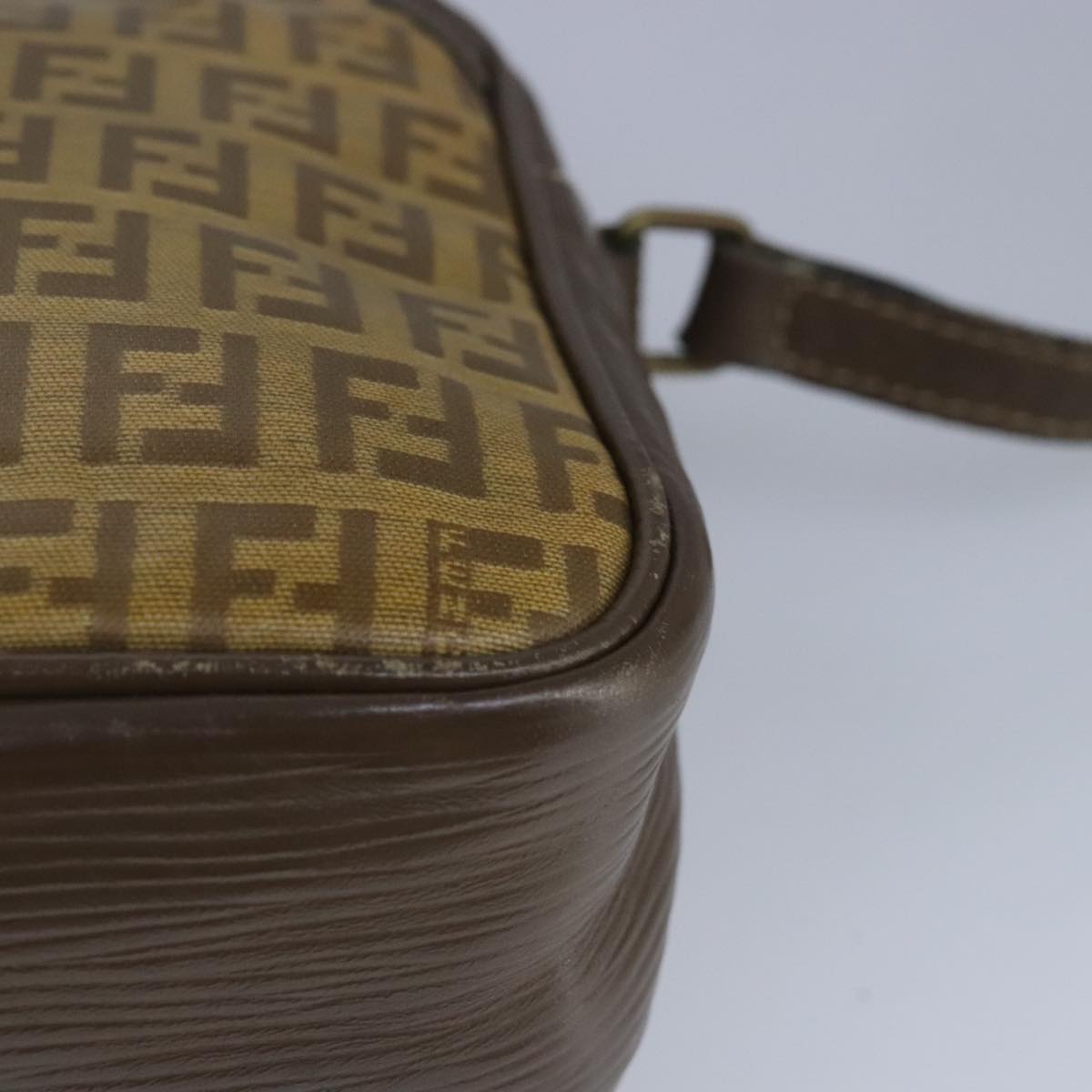FENDI Zucchino Canvas Shoulder Bag Coated Canvas Brown ti2336