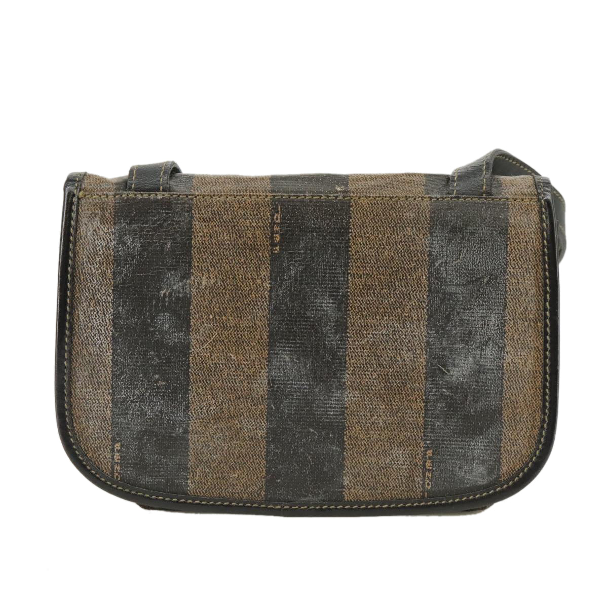 FENDI Pecan Canvas Shoulder Bag Coated Canvas Brown ti2352