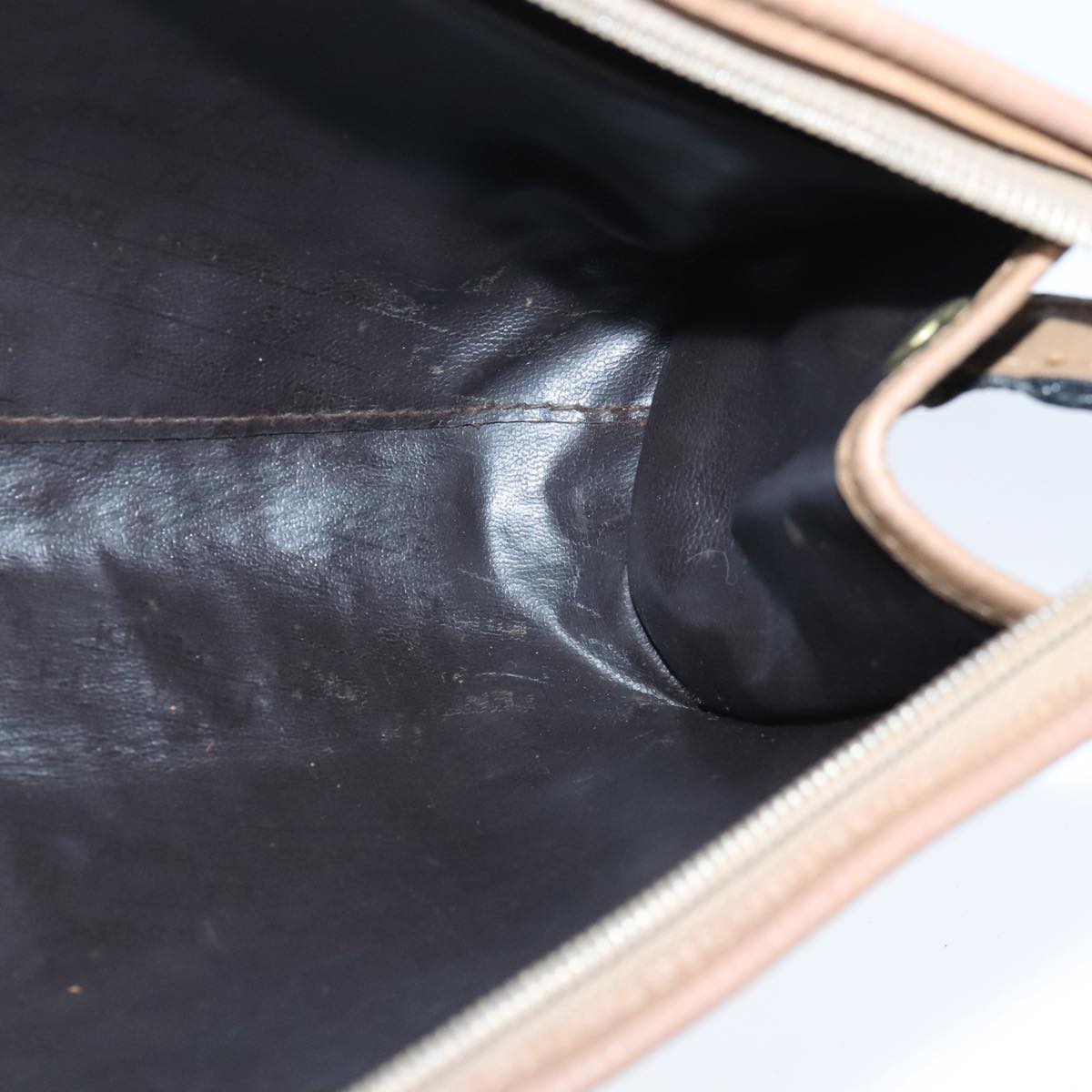 FENDI Zucchino Canvas Clutch Bag Coated Canvas Brown ti2364