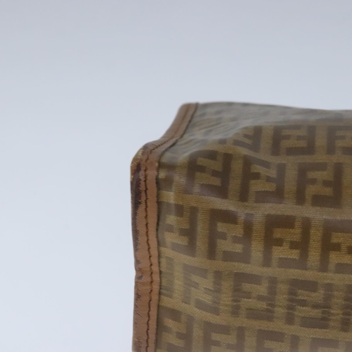 FENDI Zucchino Canvas Clutch Bag Coated Canvas Brown ti2364