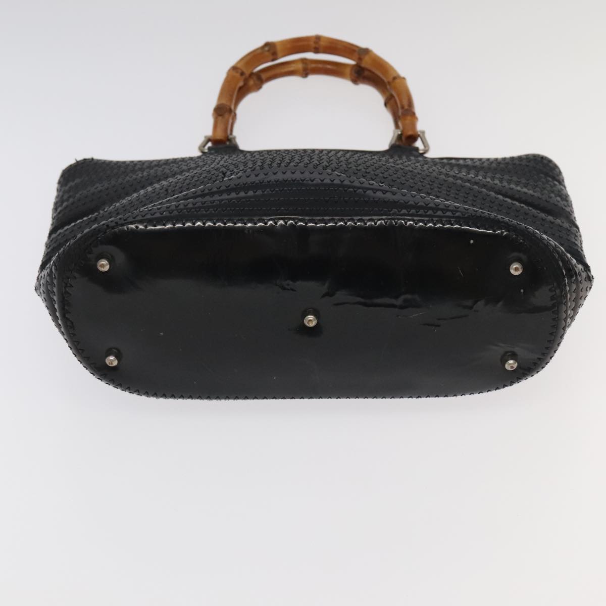 GUCCI Bamboo Shoulder Bag Nylon Suede 3Set Black ti2375