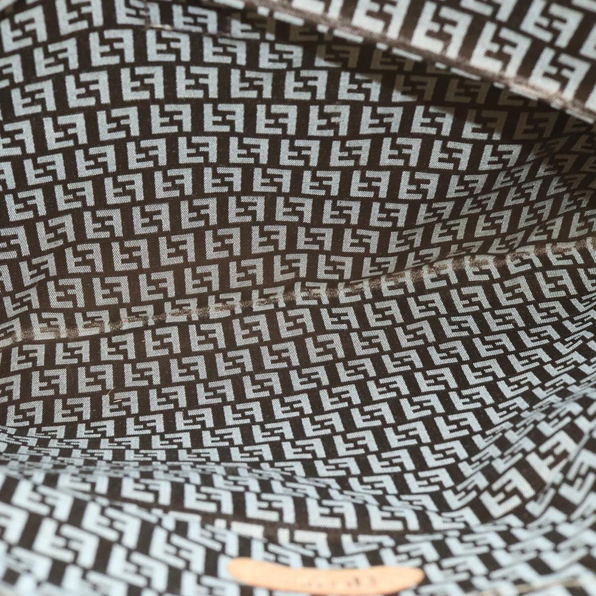 FENDI Zucchino Canvas Hand Bag Coated Canvas Brown ti2382