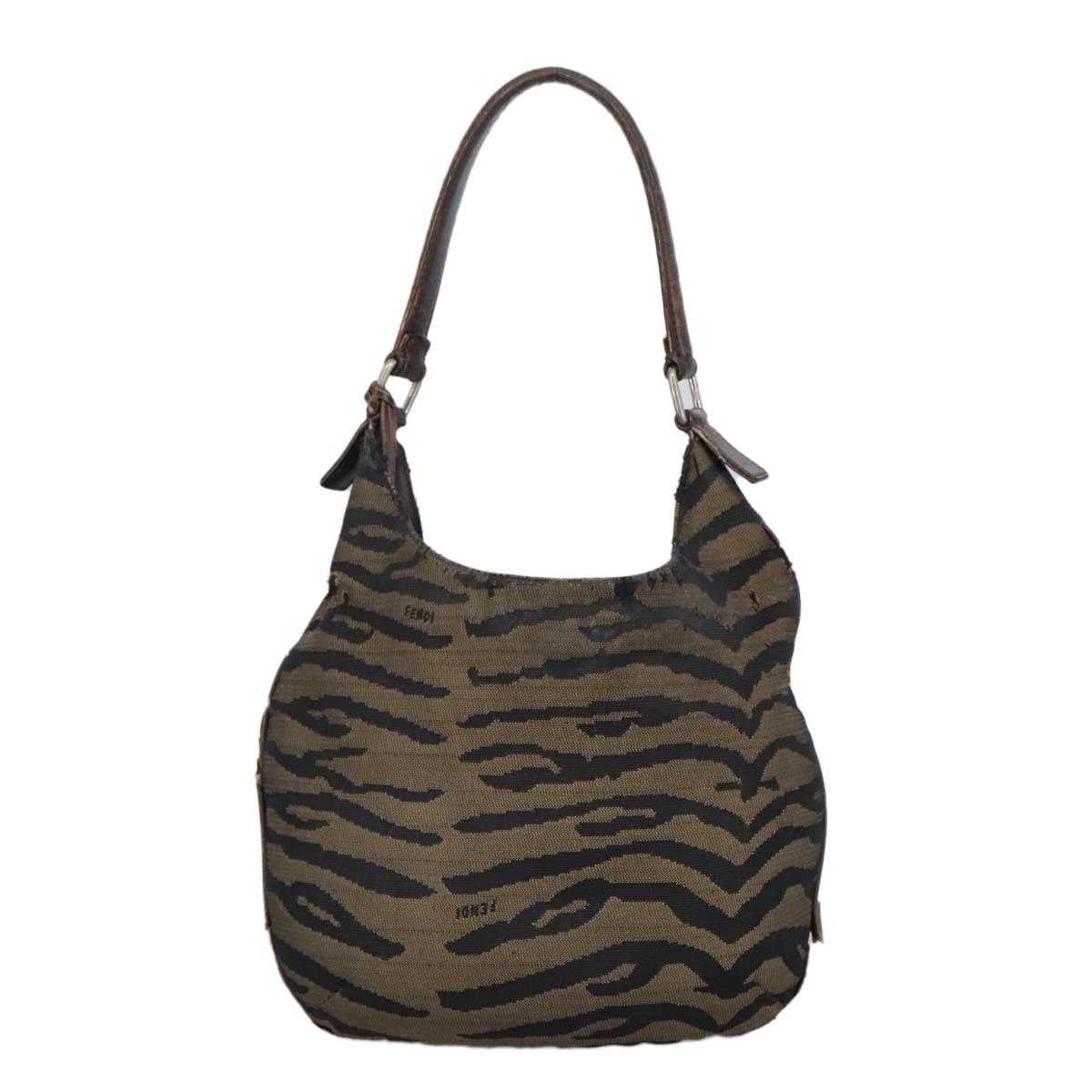 FENDI Hand Bag Canvas Brown ti2388