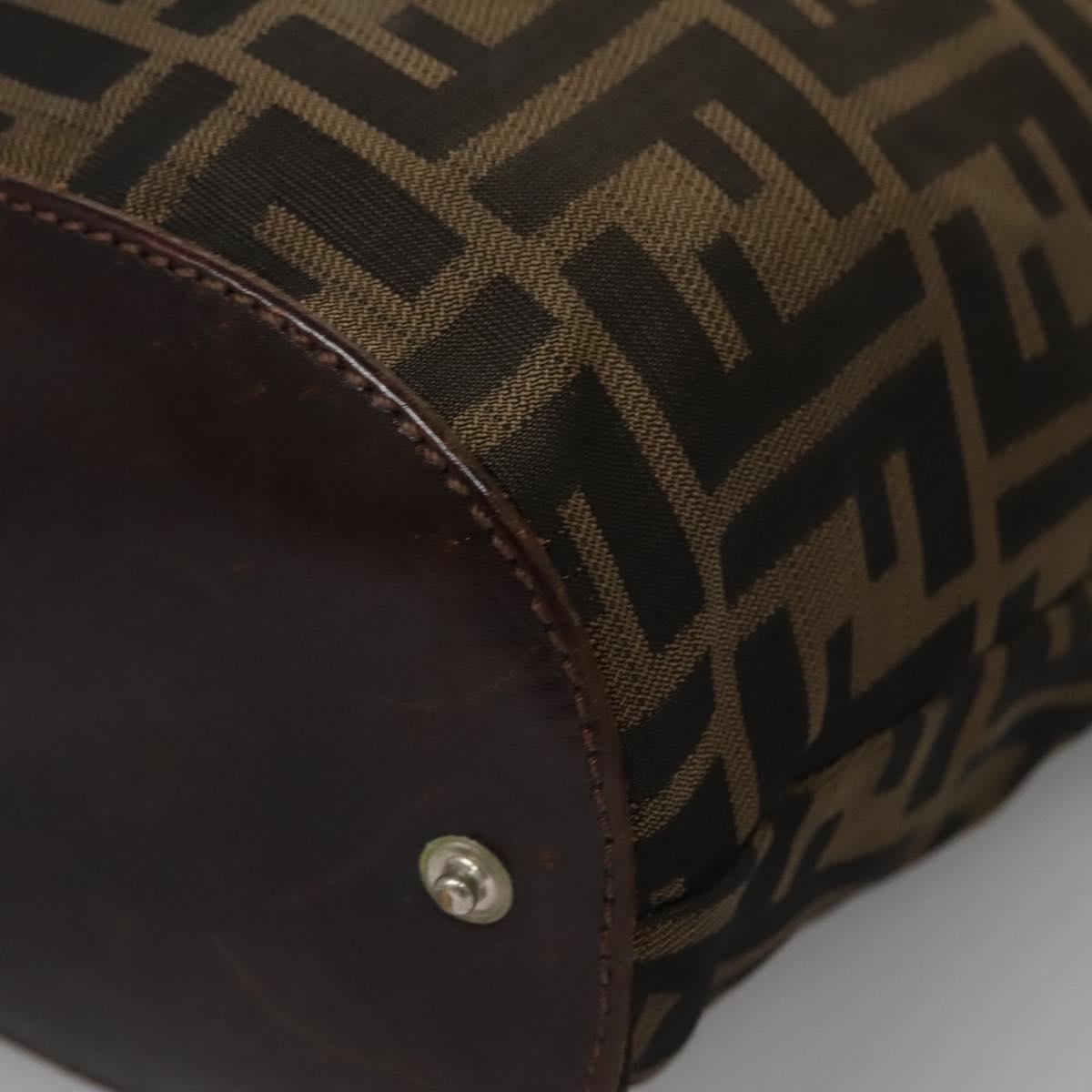 FENDI Zucca Canvas Hand Bag Nylon Brown Khaki ti2667