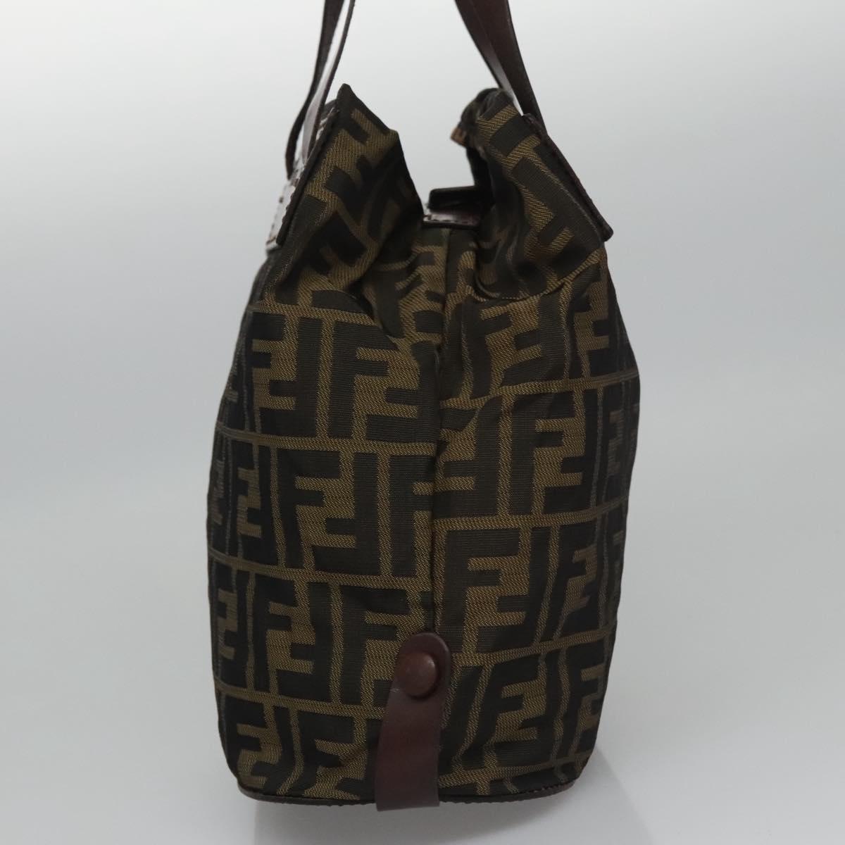 FENDI Zucca Canvas Hand Bag Nylon Brown Khaki ti2668