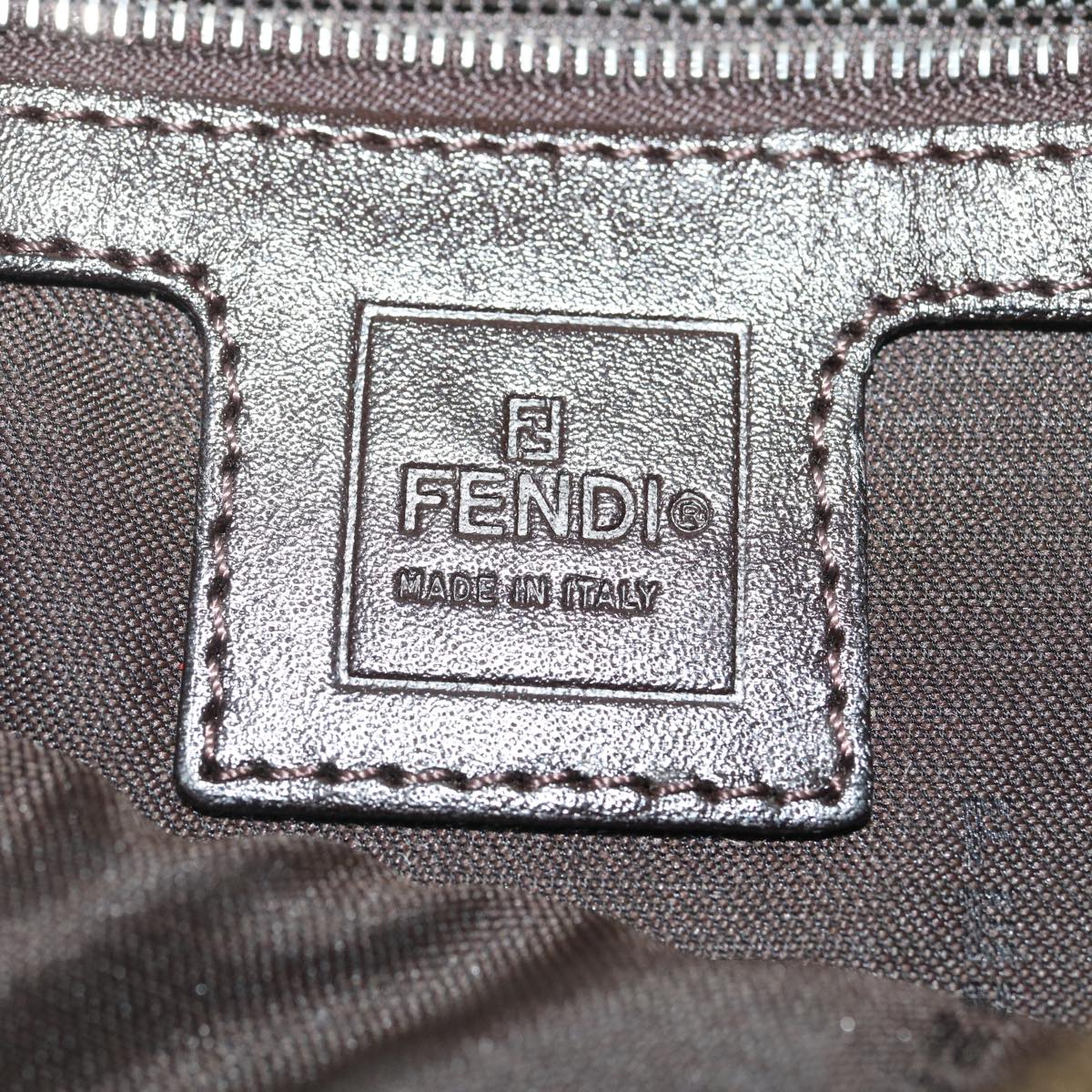 FENDI Zucca Canvas Mamma Baguette Shoulder Bag Brown Black ti617