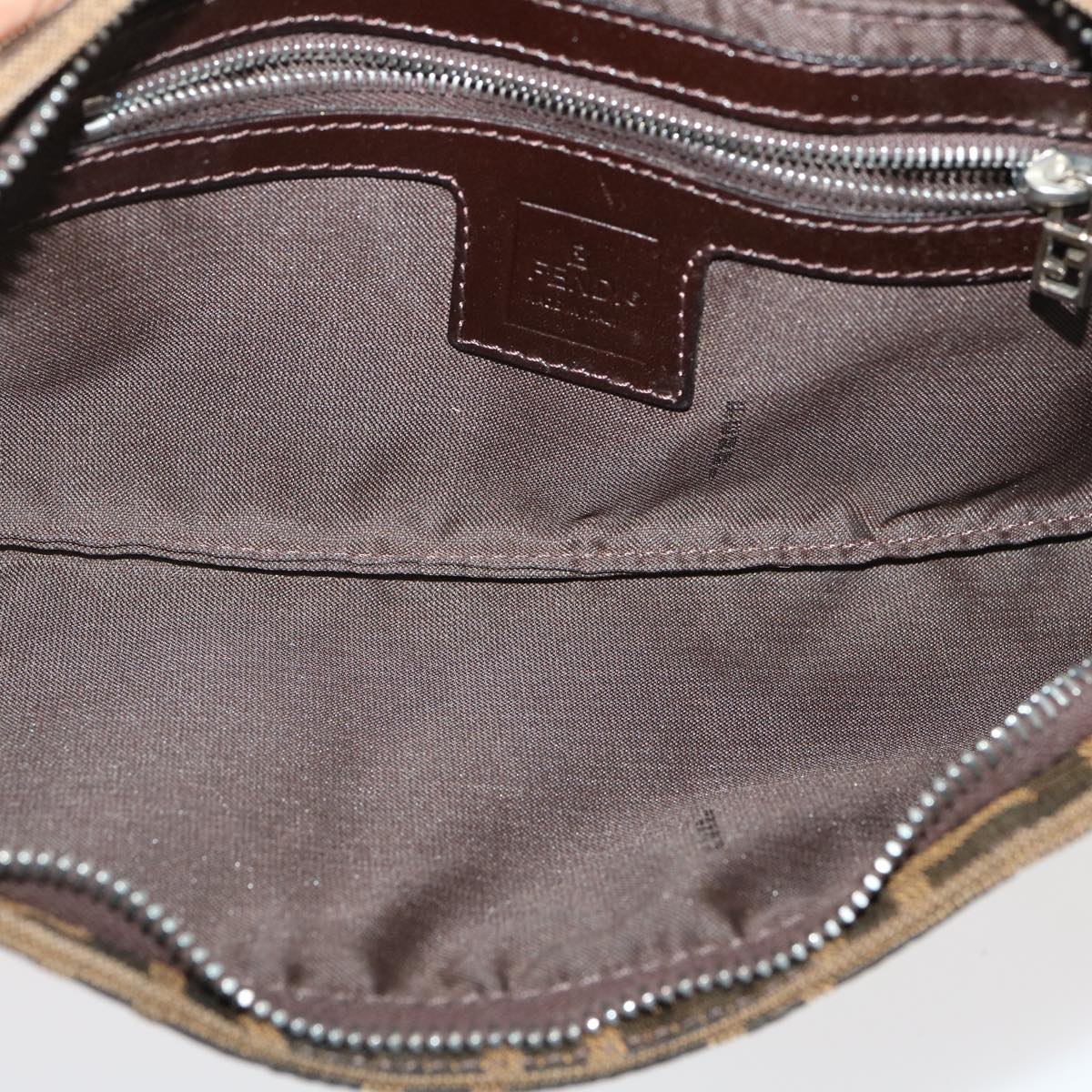 FENDI Zucca Canvas Mamma Baguette Shoulder Bag Brown Black ti617
