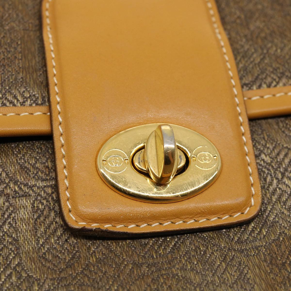 GUCCI Hand Bag Leather Brown 0001130274 ti674