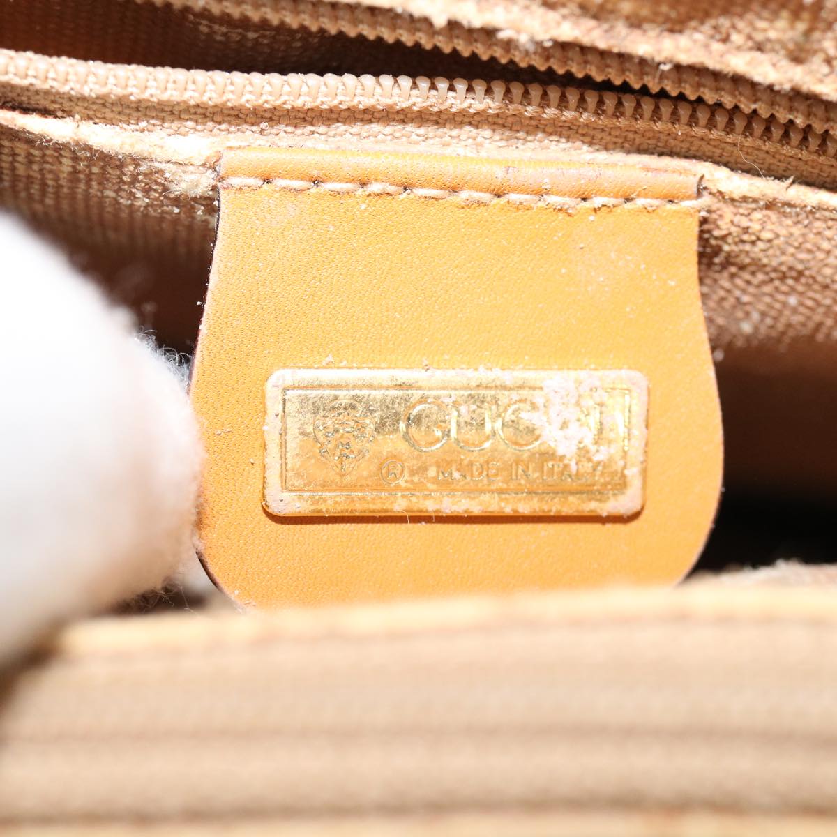 GUCCI Hand Bag Leather Brown 0001130274 ti674