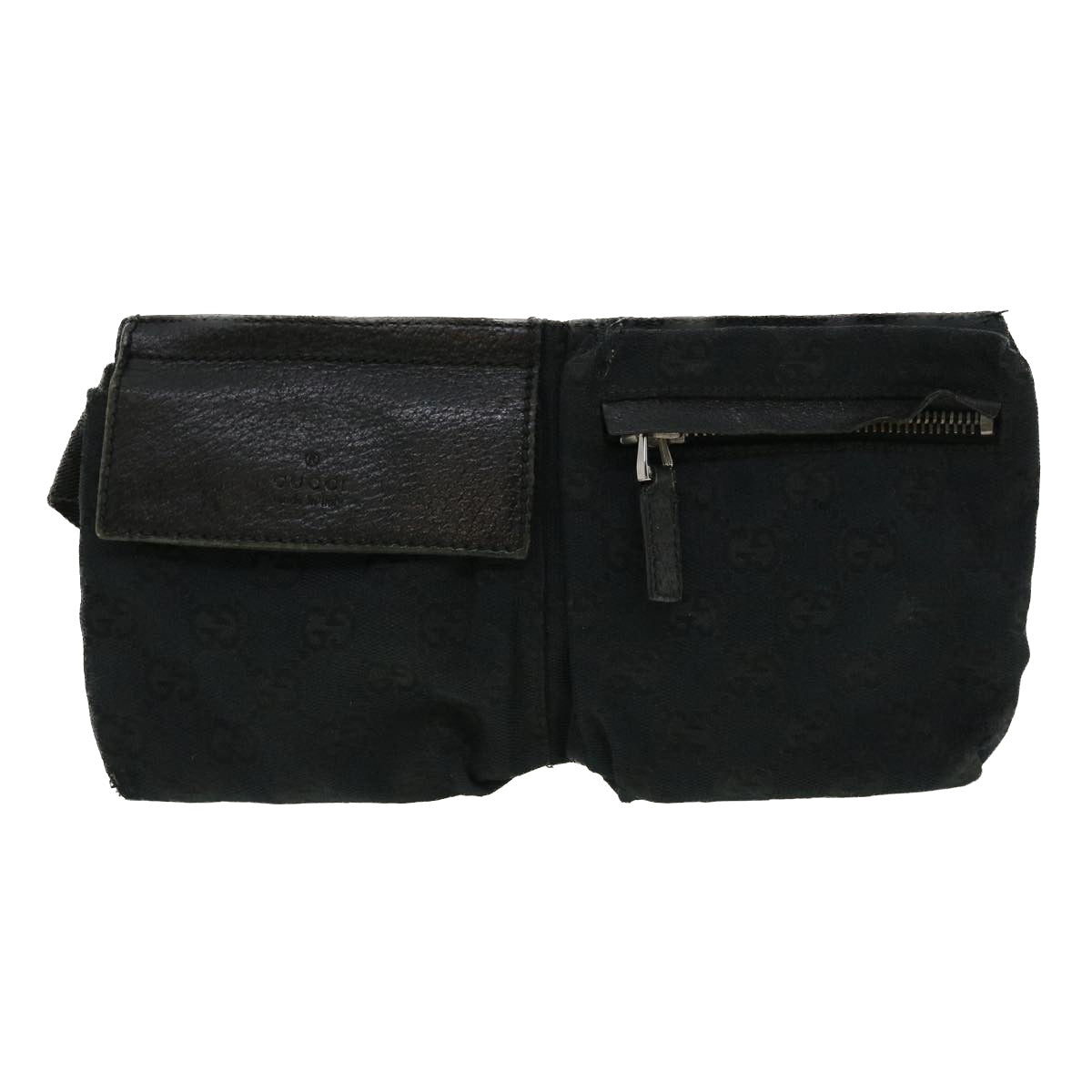 GUCCI GG Canvas Waist Bag Black ti718