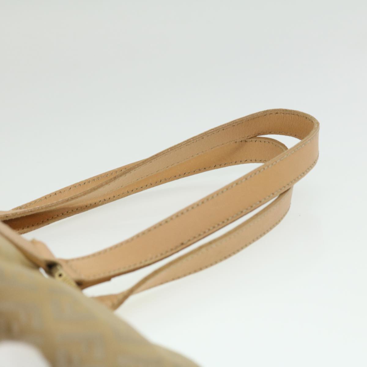 FENDI Zucchino Canvas Shoulder Bag Beige ti732