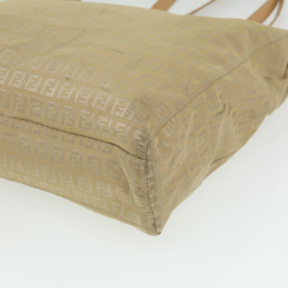 FENDI Zucchino Canvas Shoulder Bag Beige ti732