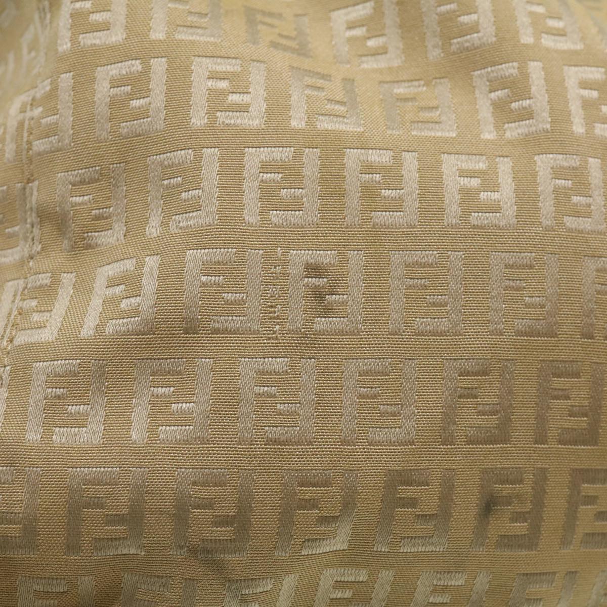 FENDI Zucchino Canvas Shoulder Bag Beige ti732
