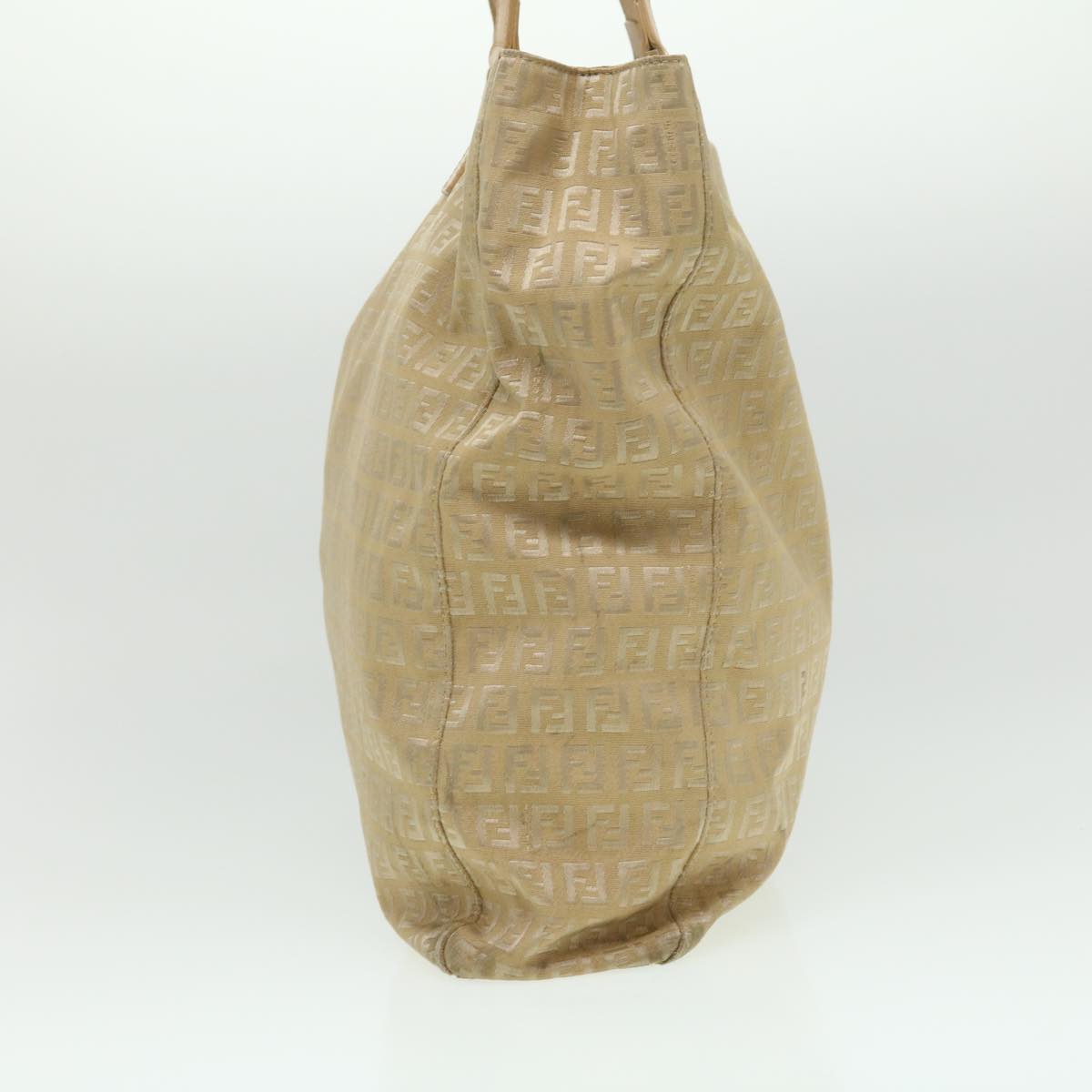 FENDI Zucchino Canvas Shoulder Bag Beige ti732
