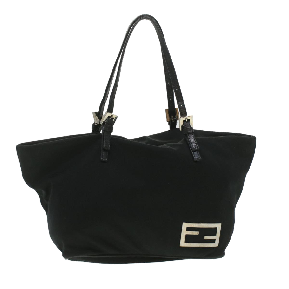FENDI Hand Bag Nylon Black ti938