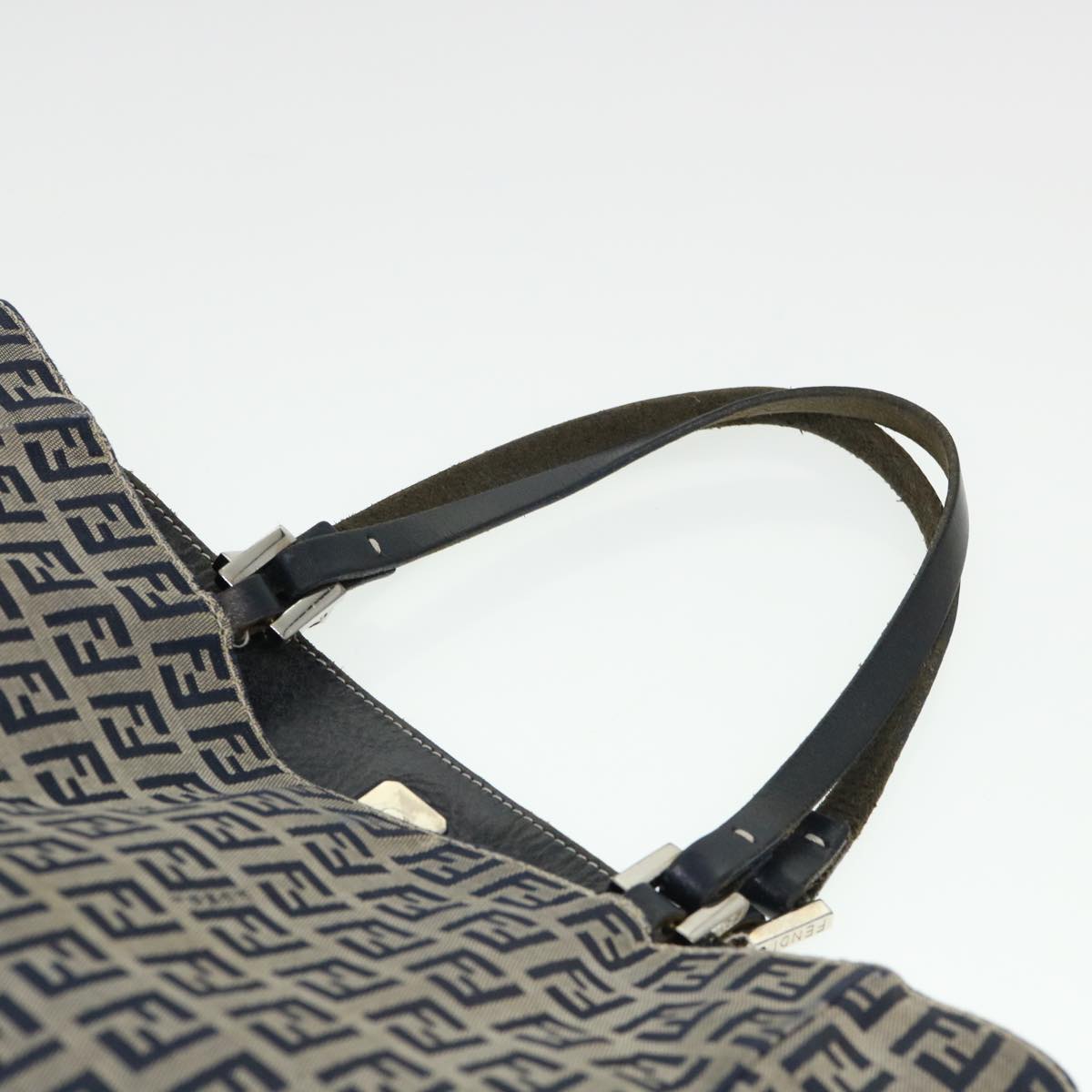 FENDI Zucchino Canvas Tote Bag Nylon Navy ti968