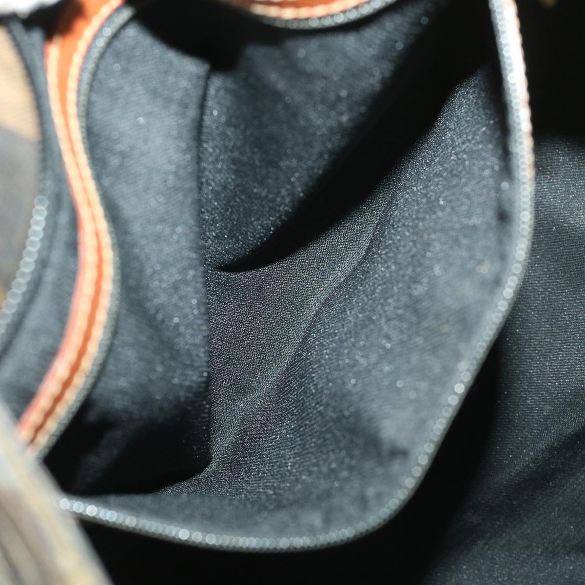 FENDI Pecan Canvas Hand Bag Nylon Black Brown ti988