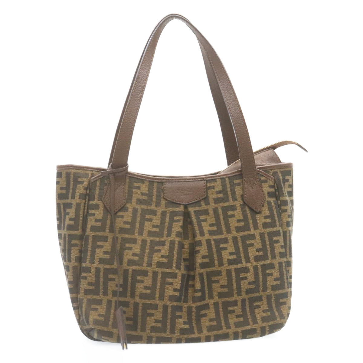 FENDI Zucca Canvas Tote Bag Brown Black tp173