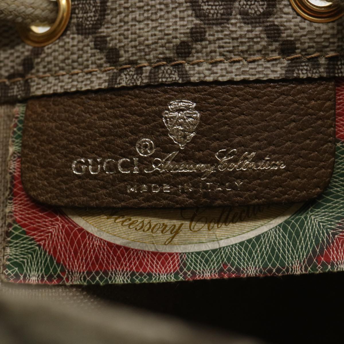 GUCCI GG Canvas Drawstring Pouch Beige tp546