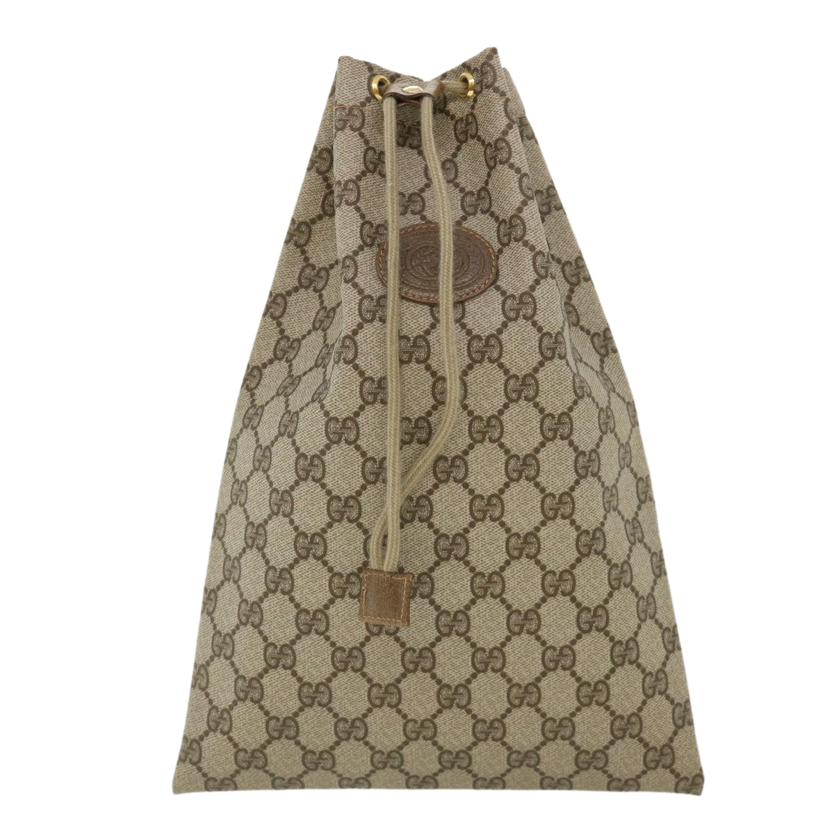 GUCCI GG Canvas Drawstring Pouch Beige tp546