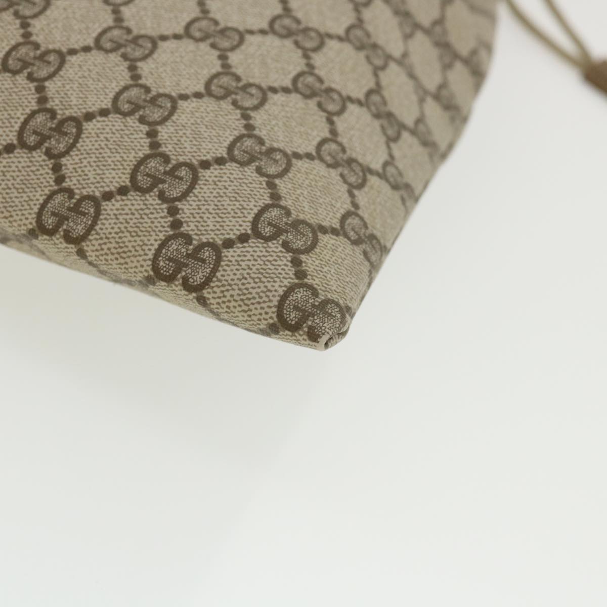 GUCCI GG Canvas Drawstring Pouch Beige tp546
