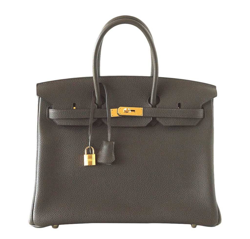 HermÃƒÆ’Ã‚Â¨s Birkin 35 Vert Bronze Bag