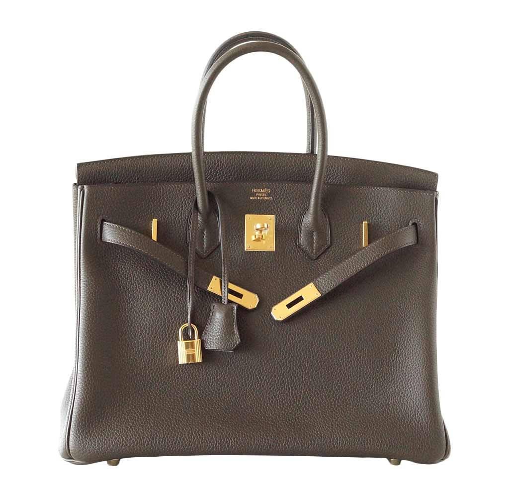 HermÃƒÆ’Ã‚Â¨s Birkin 35 Vert Bronze Bag