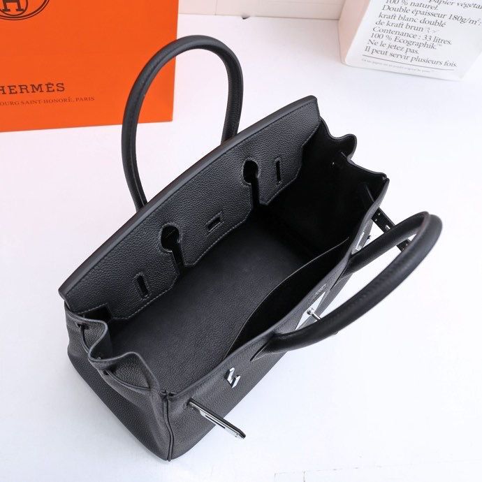 GLAMI Birkin Black For Women Silver Toned Hardware 11.8in/30cm