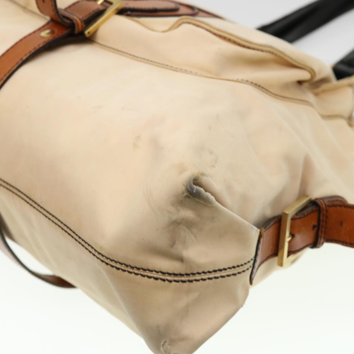 FENDI Shoulder Bag Canvas Beige yb042