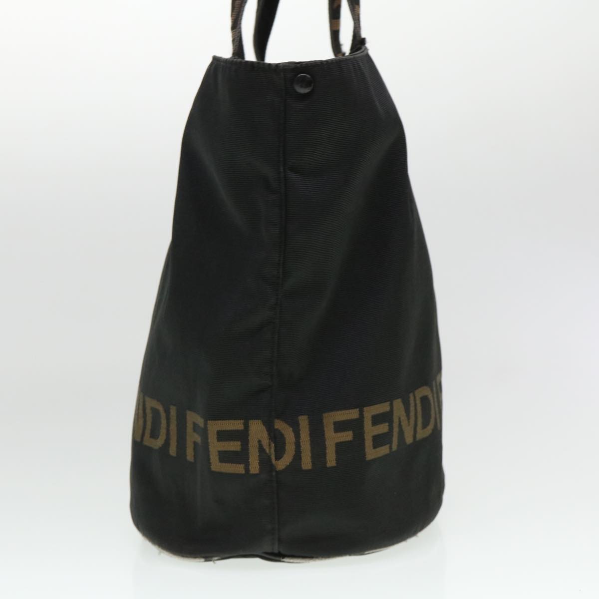 FENDI Hand Bag Nylon Brown Black yb047