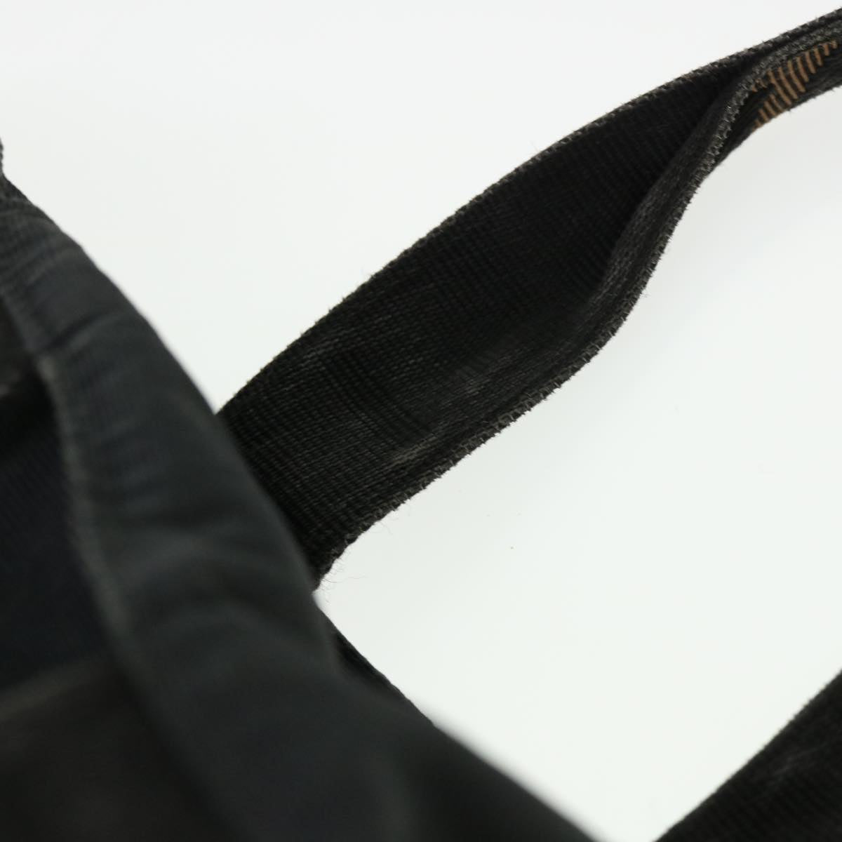 FENDI Hand Bag Nylon Brown Black yb047