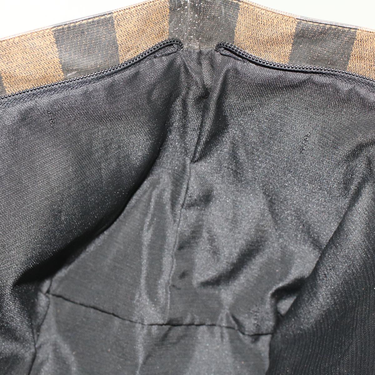 FENDI Pecan Canvas Pouch Hand Bag 3Set Black Brown yb206