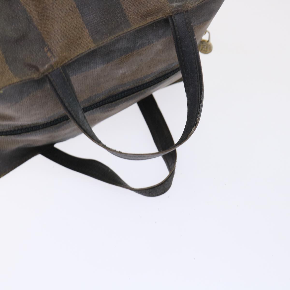 FENDI Pequin Zucchino Canvas Pouch Boston Bag Nylon 4Set Brown Black yb255