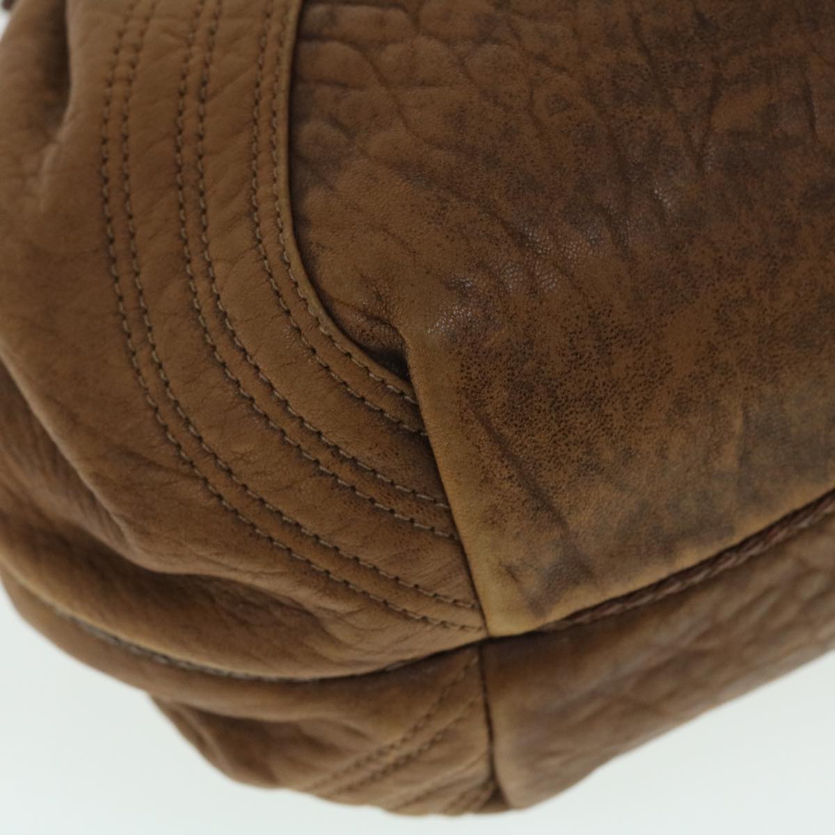 FENDI Spy Hand Bag Leather Brown yb290
