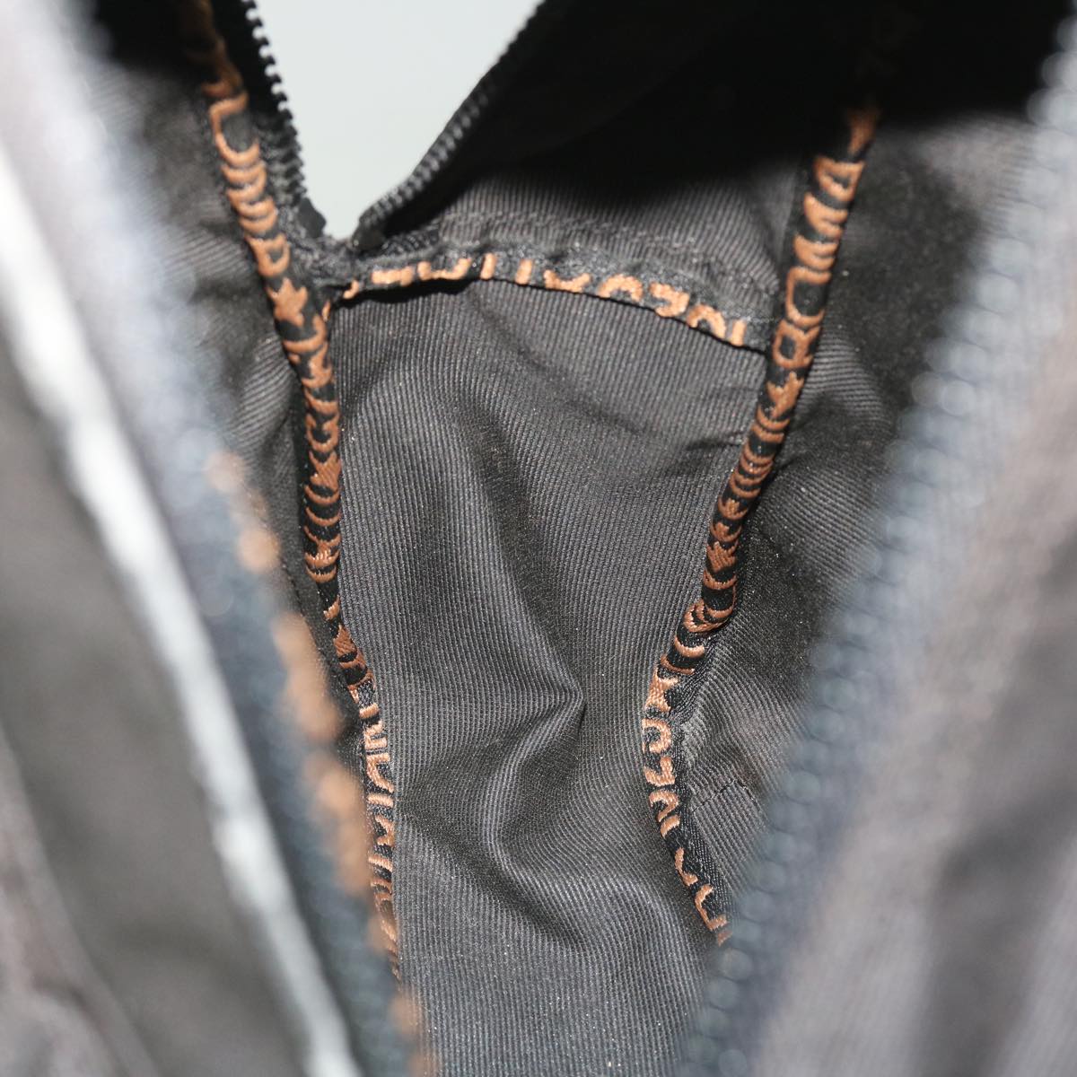 FENDI Backpack Nylon Black Brown yb325