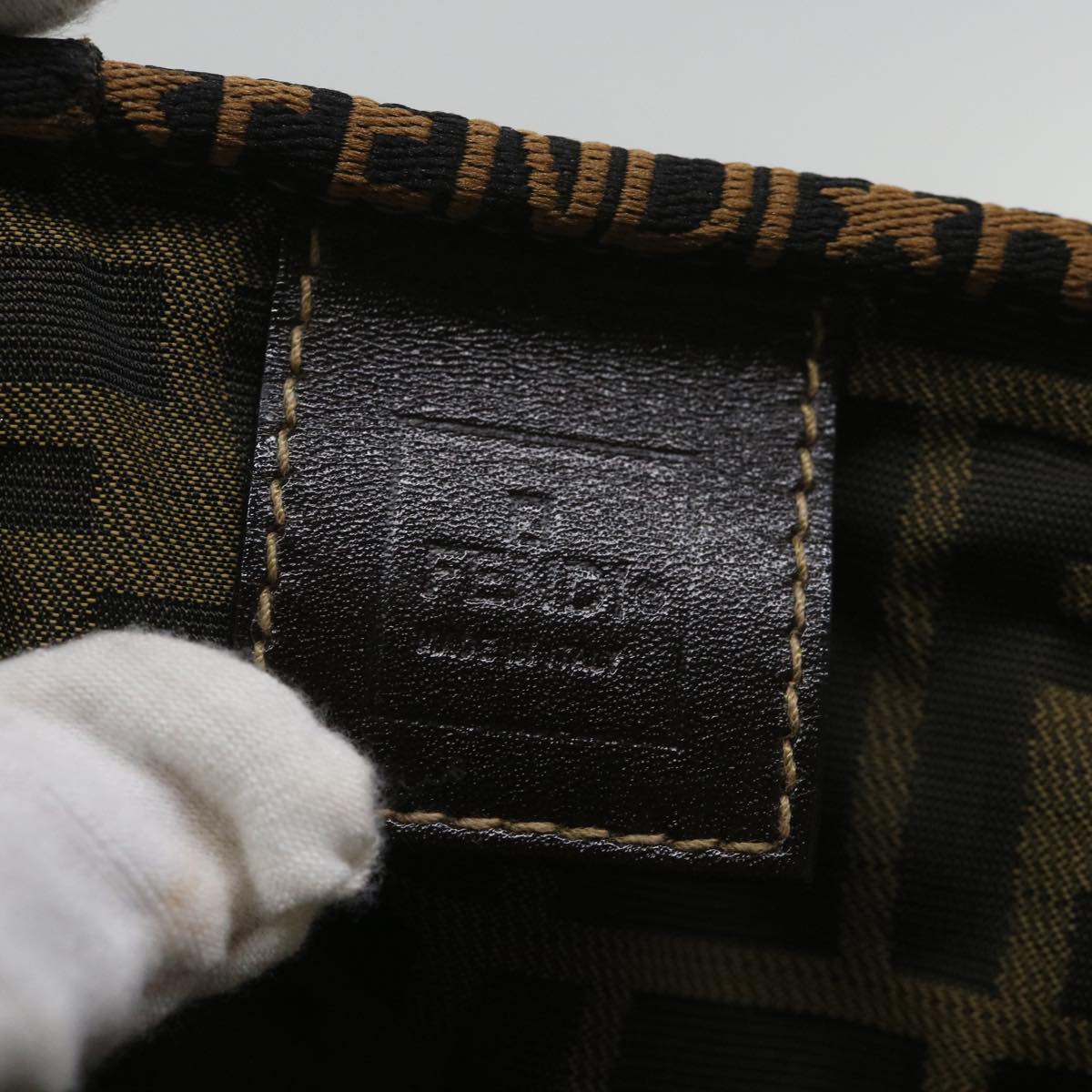 FENDI Zucca Canvas Vanity Cosmetic Pouch Black Brown yb401