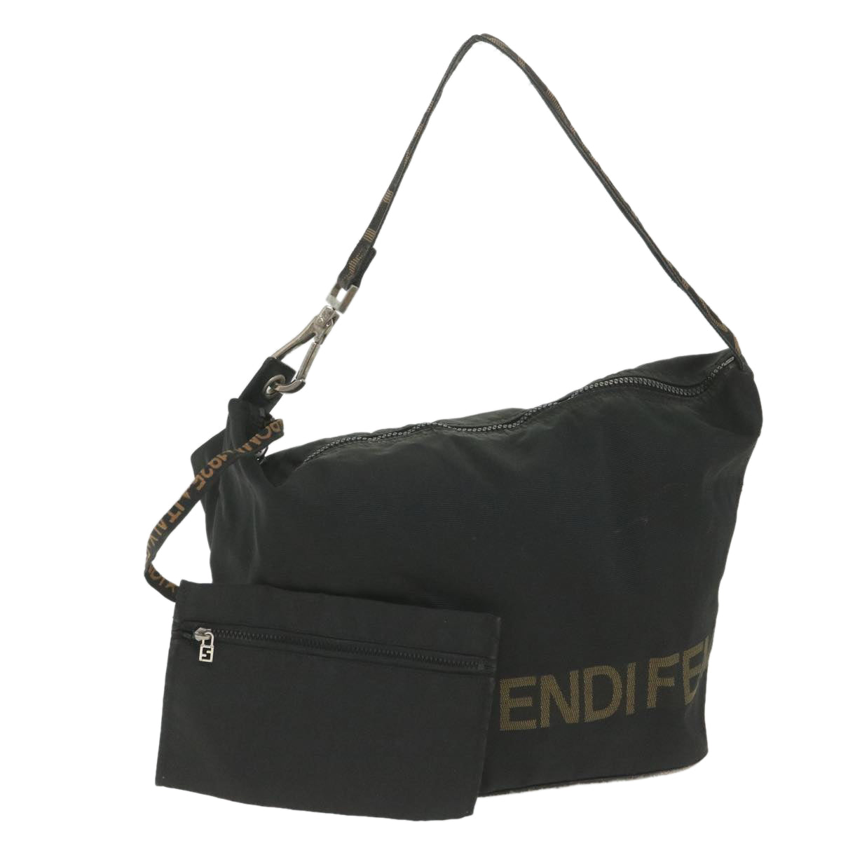 FENDI Shoulder Bag Nylon Black yb412
