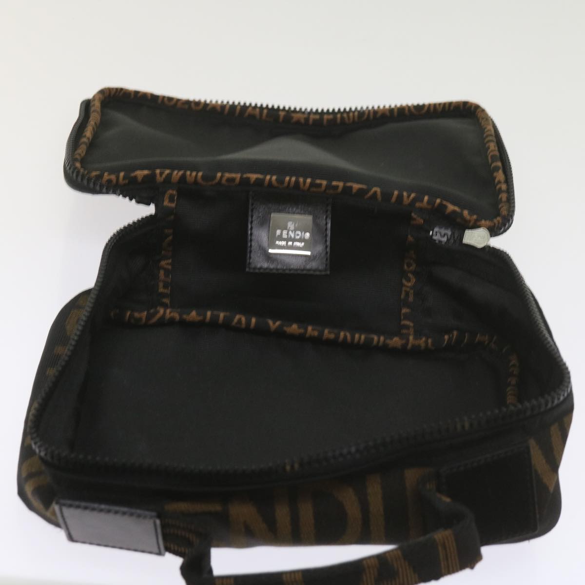 FENDI Vanity Cosmetic Pouch Nylon Black yb437