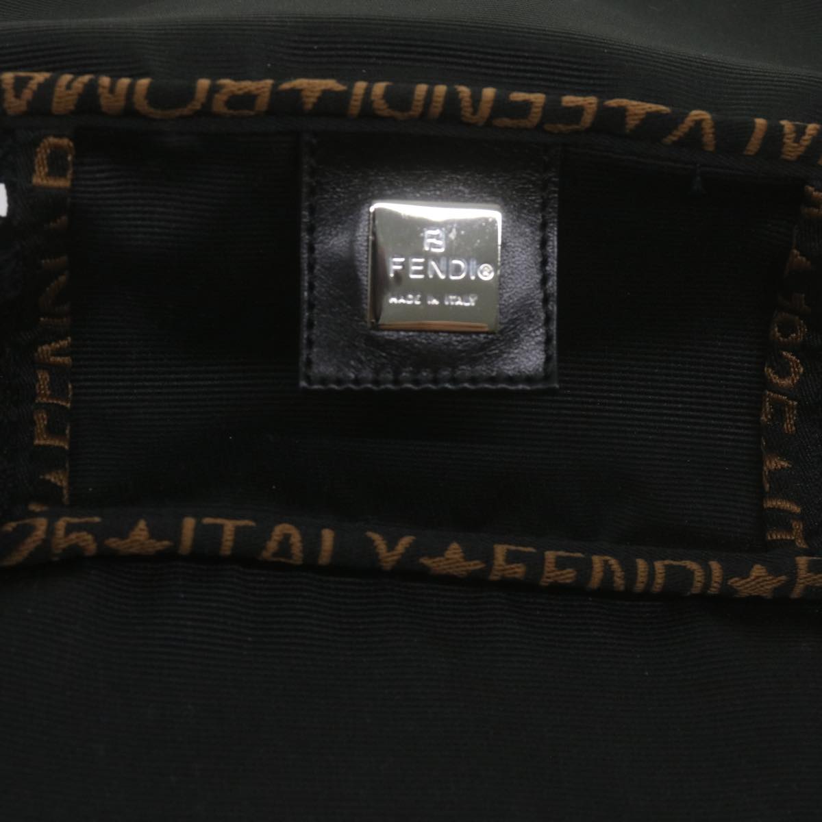 FENDI Vanity Cosmetic Pouch Nylon Black yb437