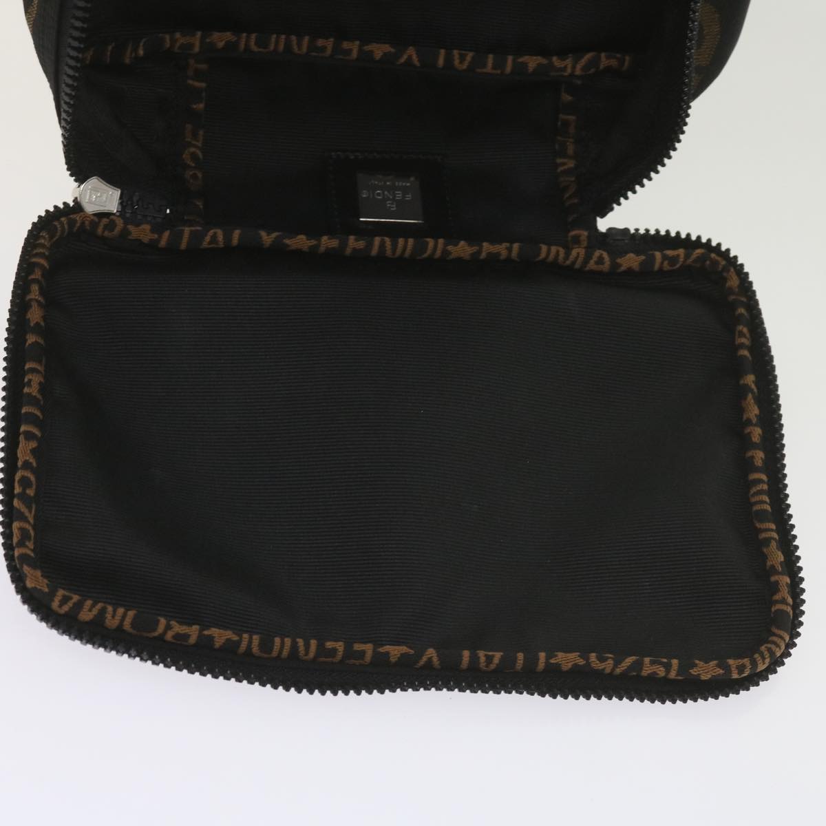 FENDI Vanity Cosmetic Pouch Nylon Black yb437