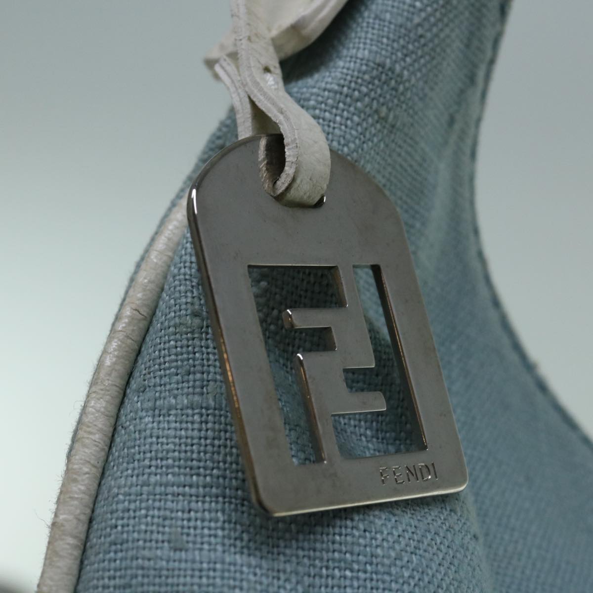 FENDI Shoulder Bag Canvas Light Blue yb467