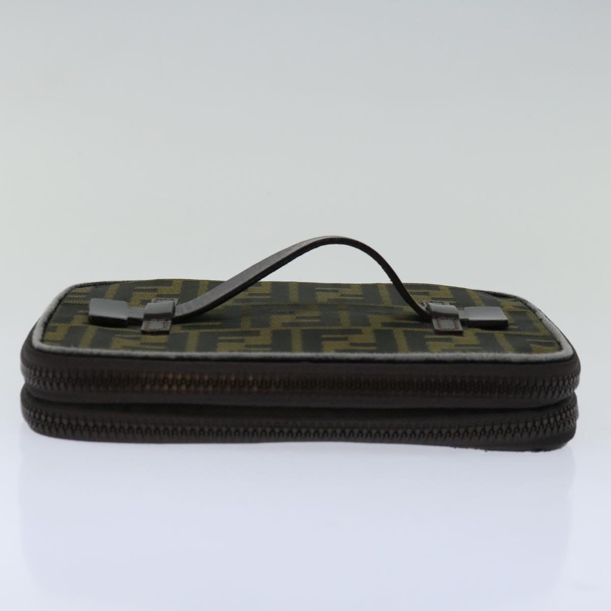 FENDI Zucca Canvas Vanity Hand Bag Brown Black