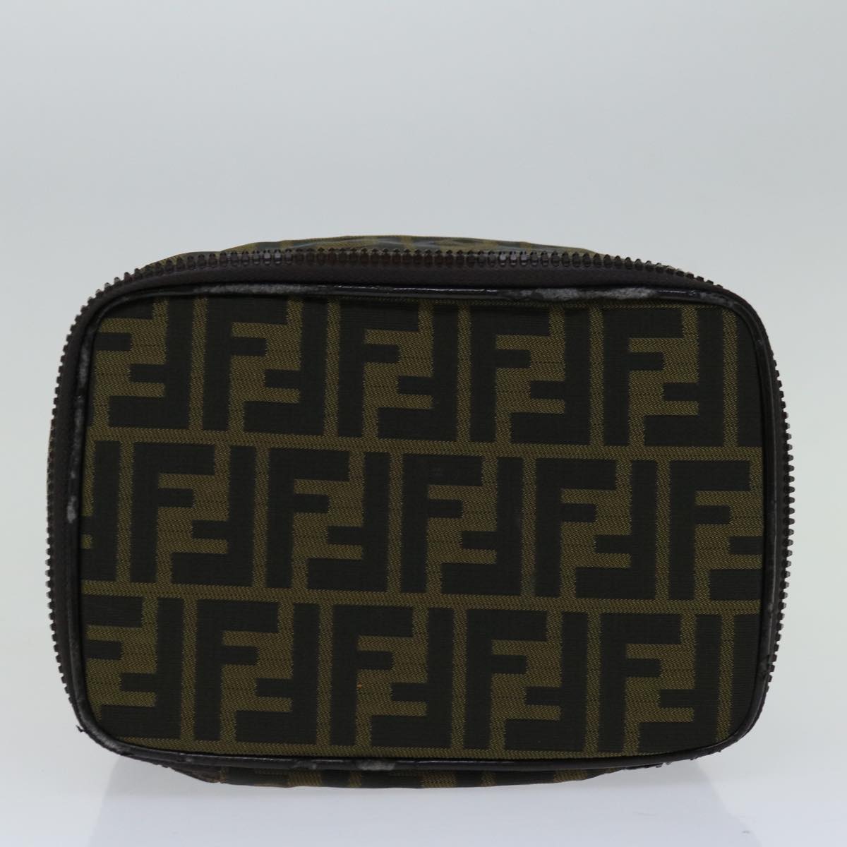 FENDI Zucca Canvas Vanity Hand Bag Brown Black