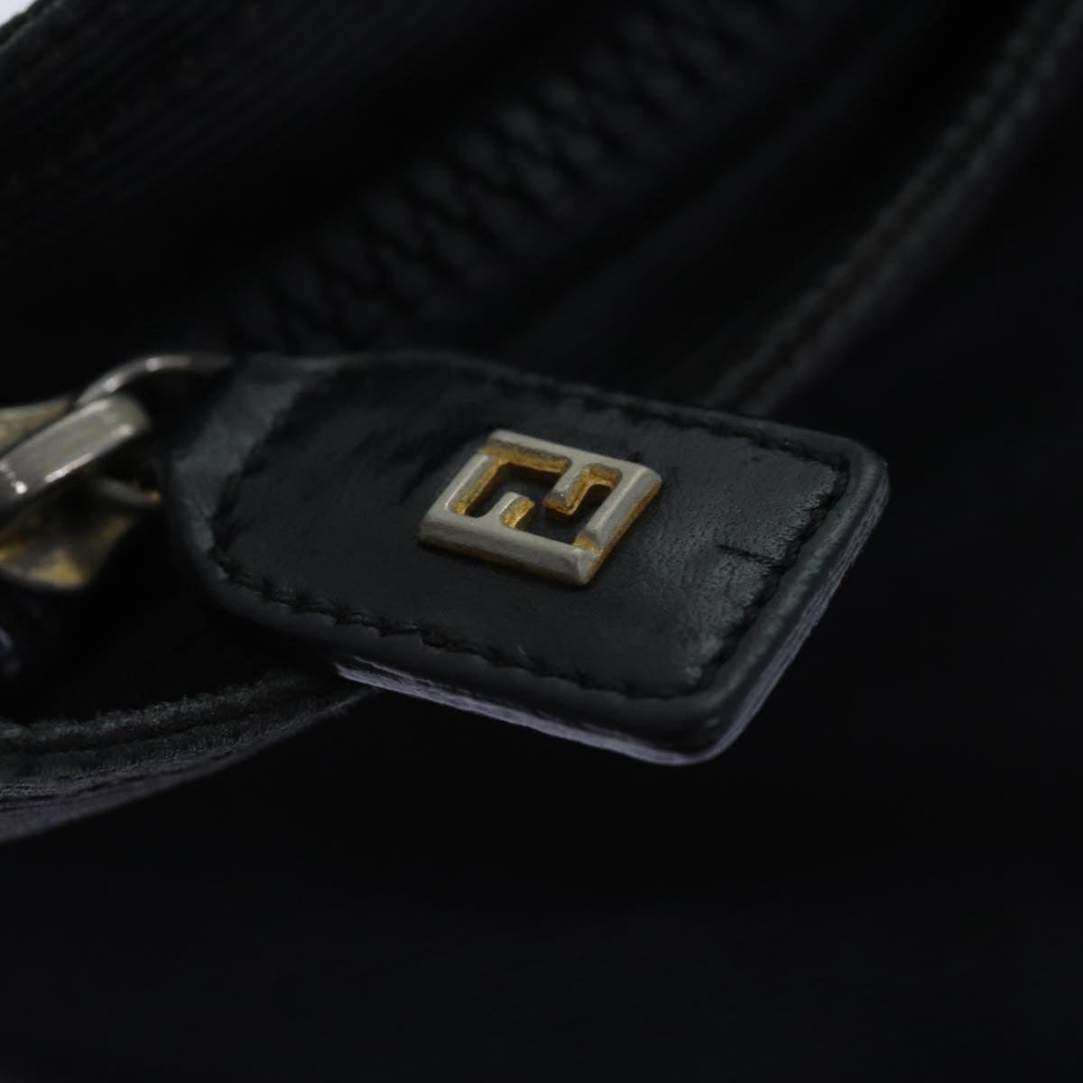 FENDI Hand Bag Canvas Black yb555
