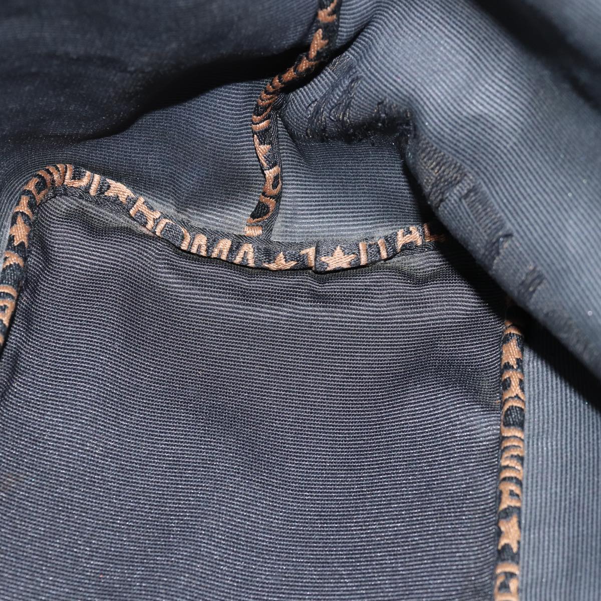 FENDI Hand Bag Canvas Black yb555