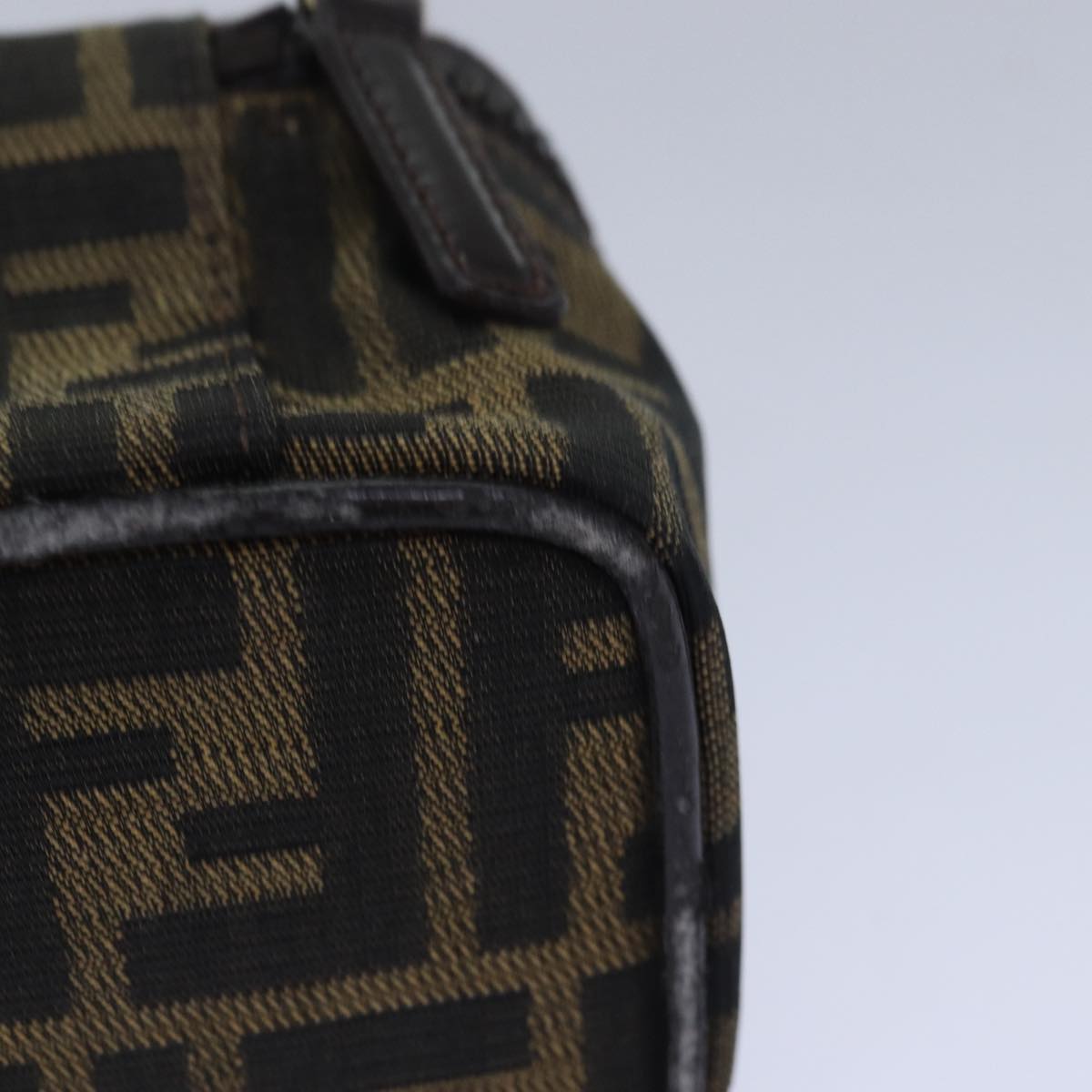 FENDI Zucca Canvas Vanity Pouch Brown Black yb585
