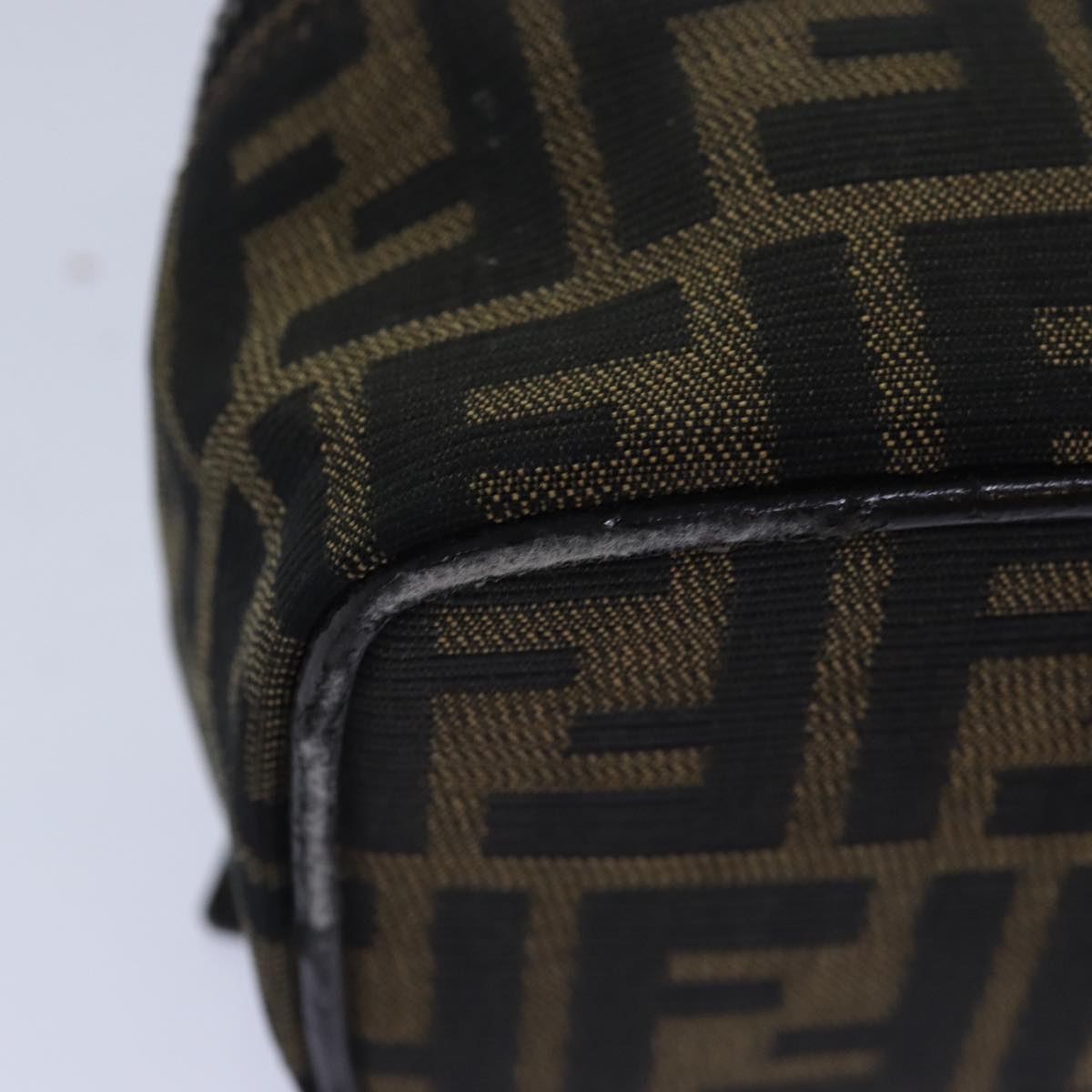 FENDI Zucca Canvas Vanity Pouch Brown Black yb585