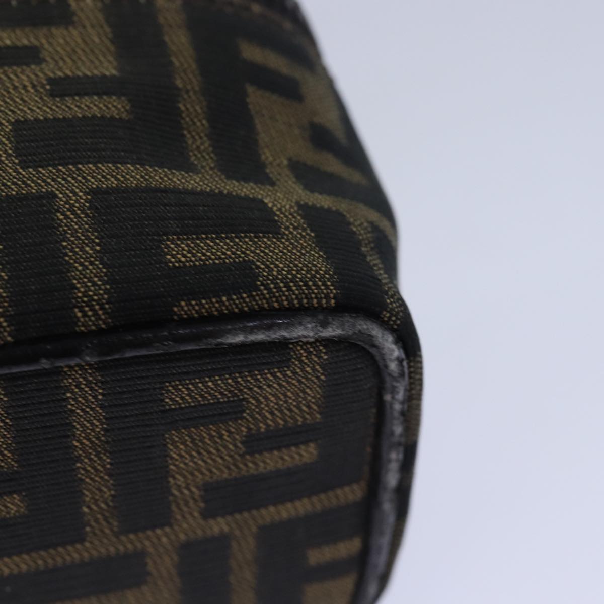 FENDI Zucca Canvas Vanity Pouch Brown Black yb585