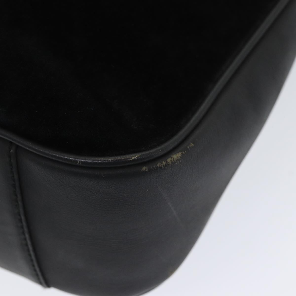 GUCCI Bamboo Hand Bag Suede 2way Black 001 3444 1638 yb601