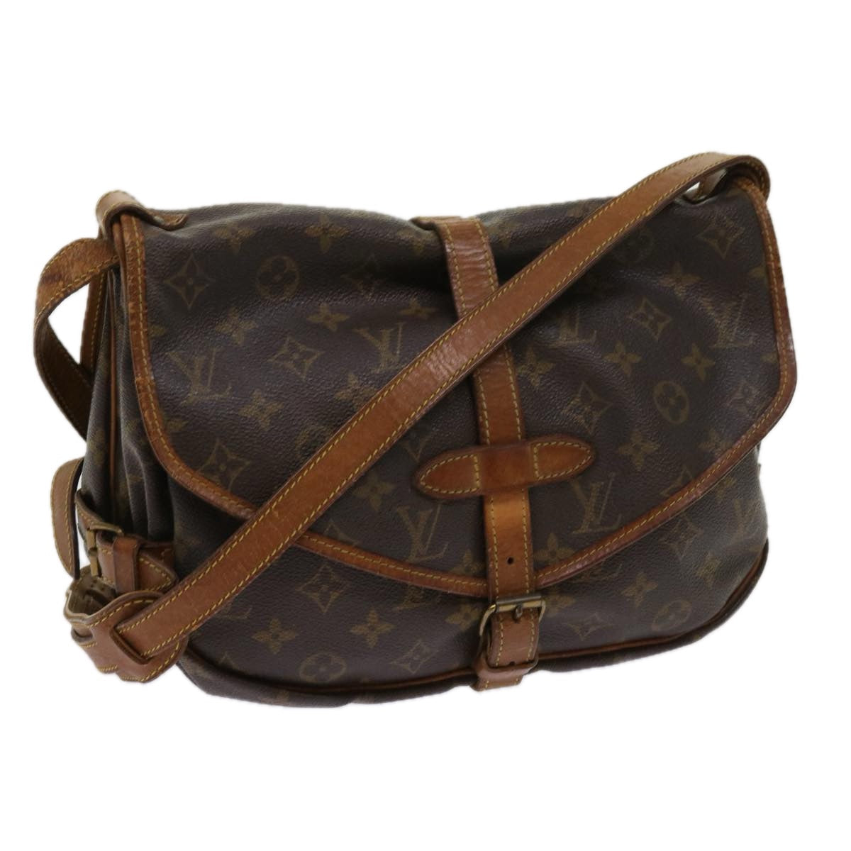LOUIS VUITTON Monogram Saumur 30 Shoulder Bag M42256 LV yk10048
